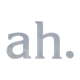 "Ah." sign letters from the patinated grey 70s