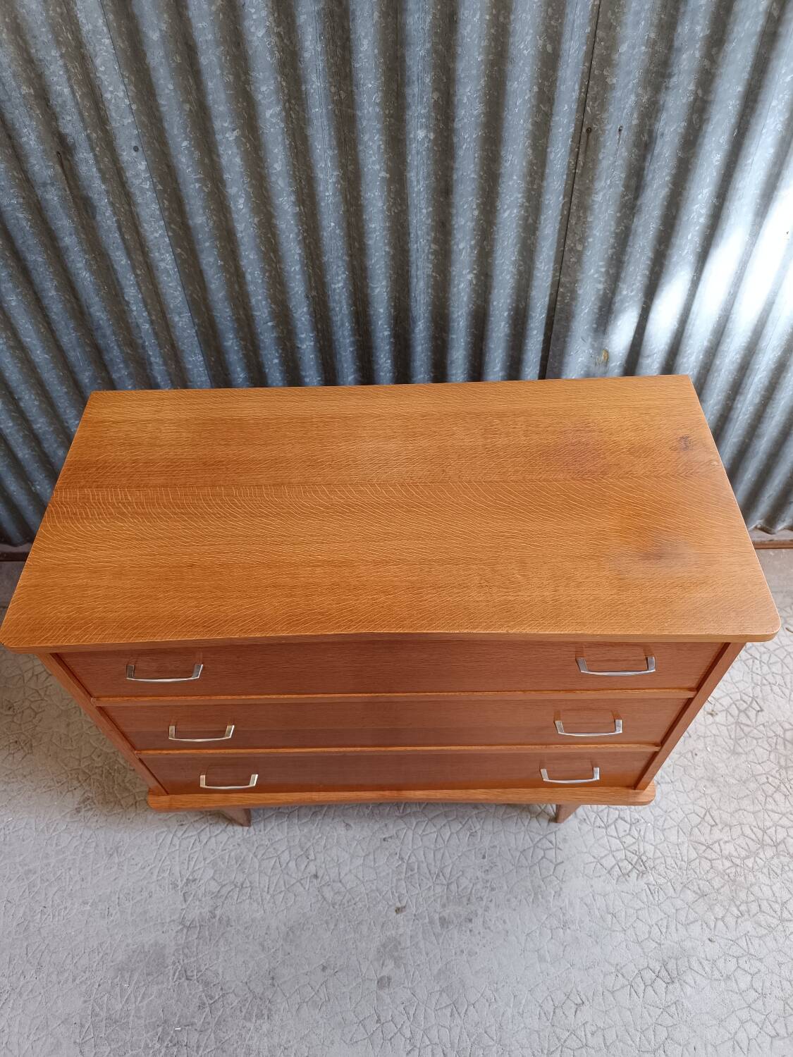 Scandinavian chest of drawers with compass feet