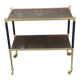 Vintage serving trolley on brass and rosewood wheels