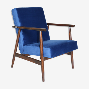 Blue velvet armchair, 1970