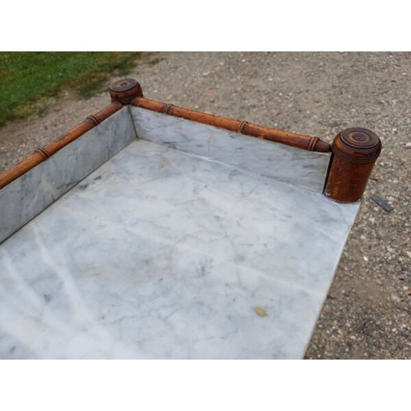 Table de toilette marbre et pitchpin