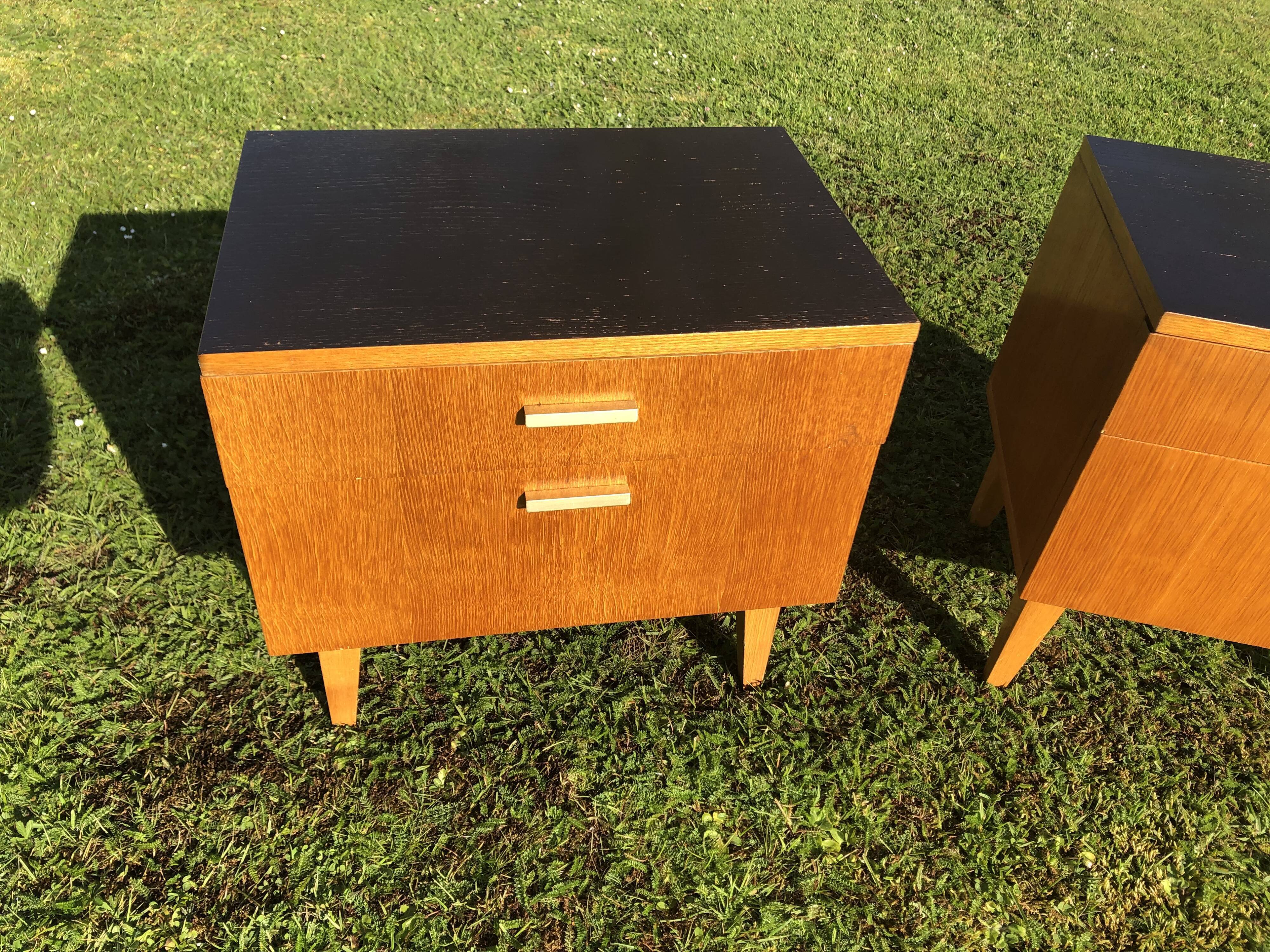 Vintage 1960s blond wood bedsides