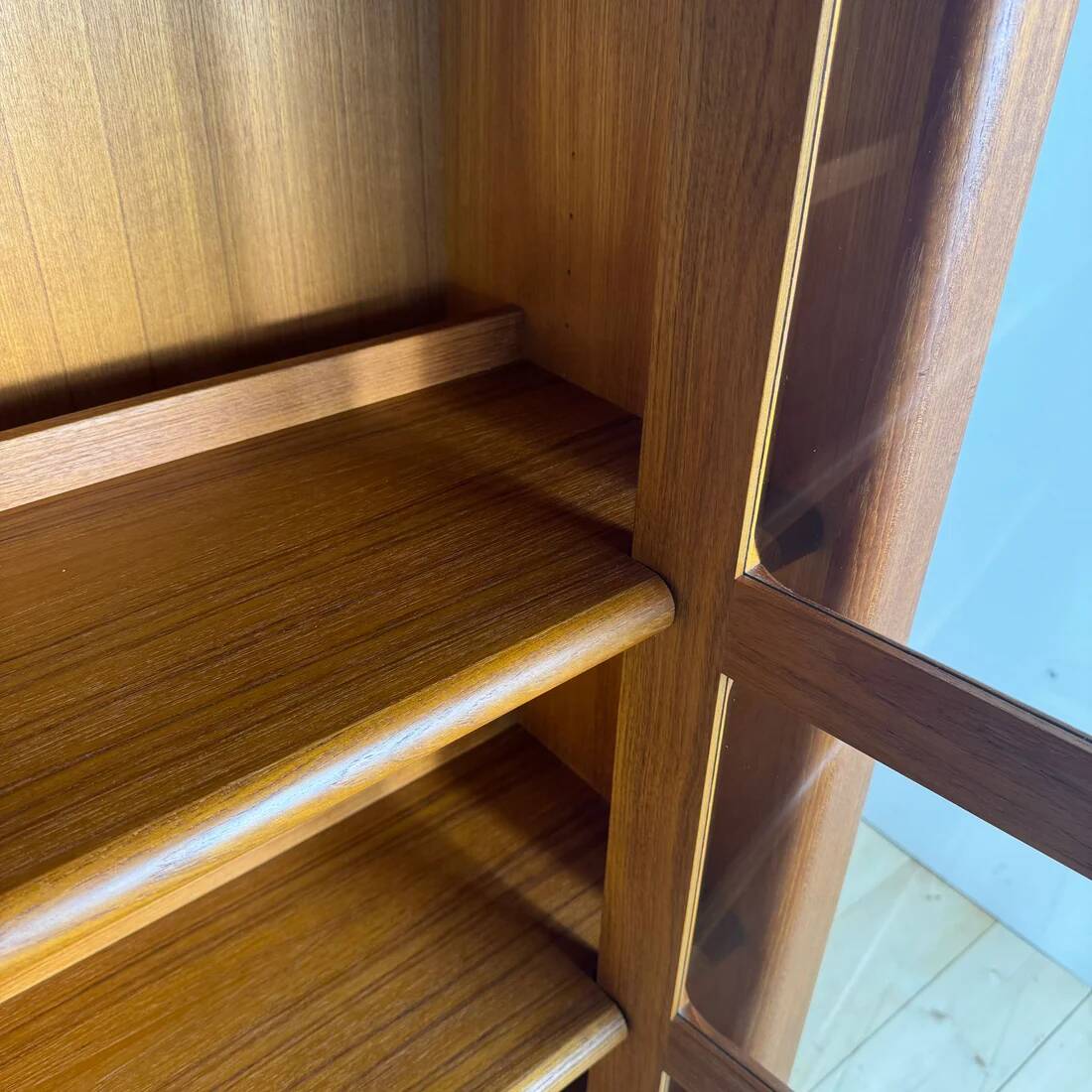 Teak bookcase with glass doors, Denmark 1960