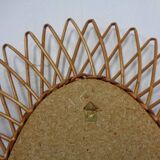 Italian rattan mirror, 1960s