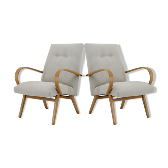 Pair of Thonet Beech armchairs, Czechoslovakia