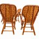 Ensemble de jardin vintage en rotin tressé –table ronde et 4 fauteuils