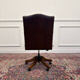 English Chesterfield Office Chair Oxblood