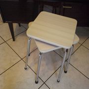 2 Scandinavian Style Stools in Formica and Chrome Steel, 1950s-60s