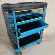 Trolley industriel vintage 'Hazet Assistent' + lampe Rademacher
