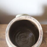 Glazed stoneware pot with two handles