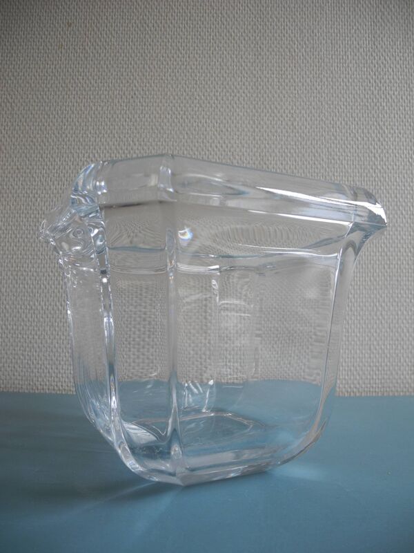 Ancien vase cache pot cristal déco vintage french crystal flower pot