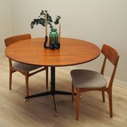 Teak round table, Italian design, 1970s, production: Italy