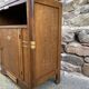 small Art Deco Parisian mid-century vintage 1950 oak sideboard with backsplash