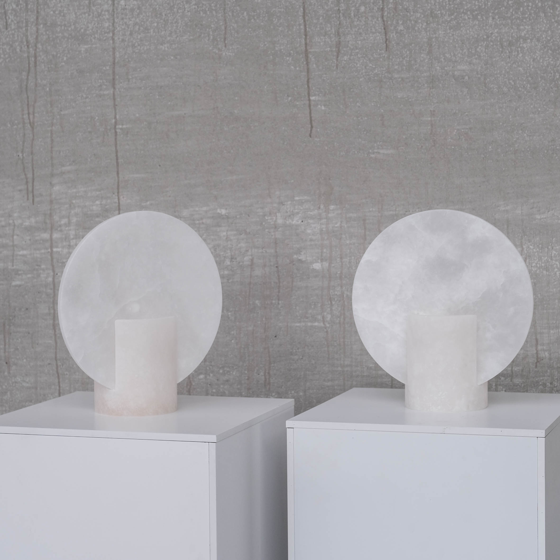 Pair of alabaster spanish table lamps