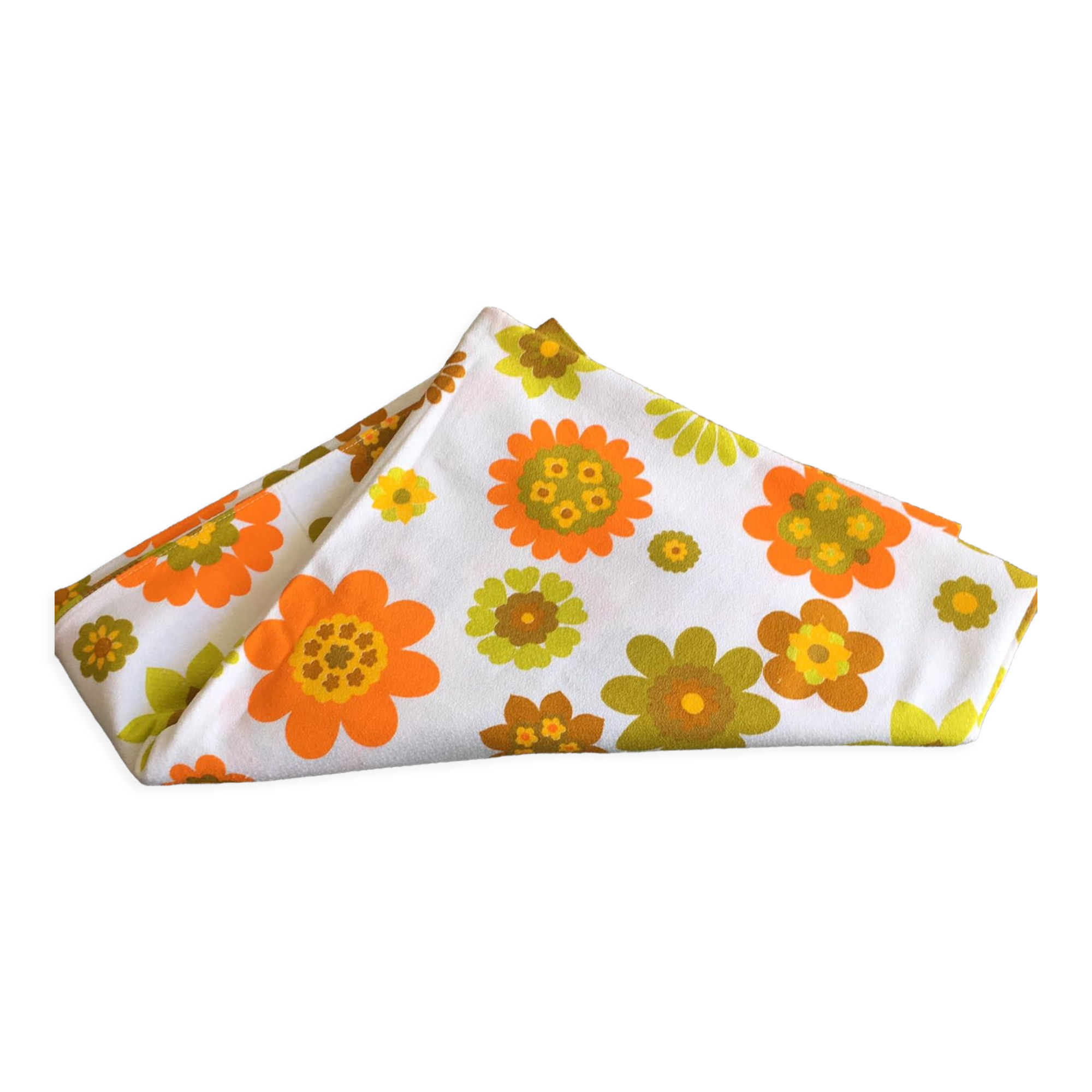 Rectangular woven cotton tablecloth with vintage floral patterns