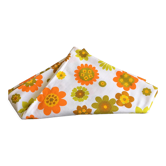 Rectangular woven cotton tablecloth with vintage floral patterns