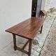 19th century solid walnut Burgundy farmhouse table with two drawers - 1m82