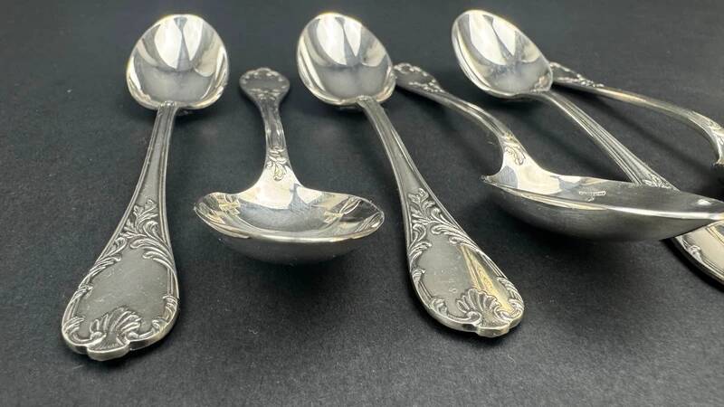 Set of 6 Christofle Marly model spoons – silver-plated – 13.5 cm