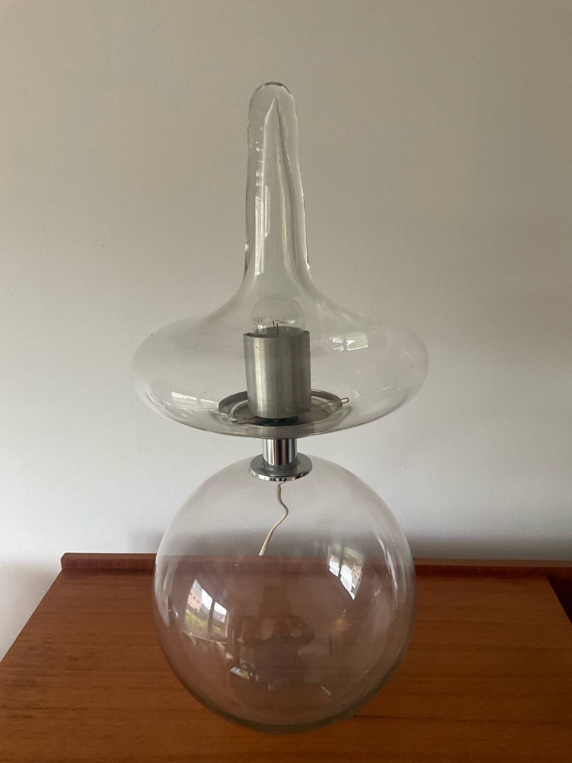 Vintage blown glass lamp from the 70s
