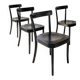 Set of four black Moser 1-250 wooden dining chairs, Werner Max Moser design