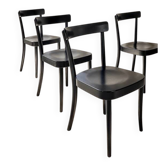 Set of four black Moser 1-250 wooden dining chairs, Werner Max Moser design