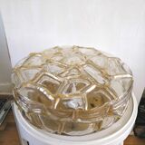 Vintage ceiling lamp in bubbled glass design Profassung 70s - 80s