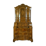 Italian cabinet Louis XV has crossbow façade in walnut and mark
