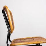 Vintage rattan and metal chair by Dirk Van Sliedrecht for Rohé Noordwolde 1950.