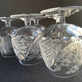 6 verres à cognac – cristal soufflé et taillé