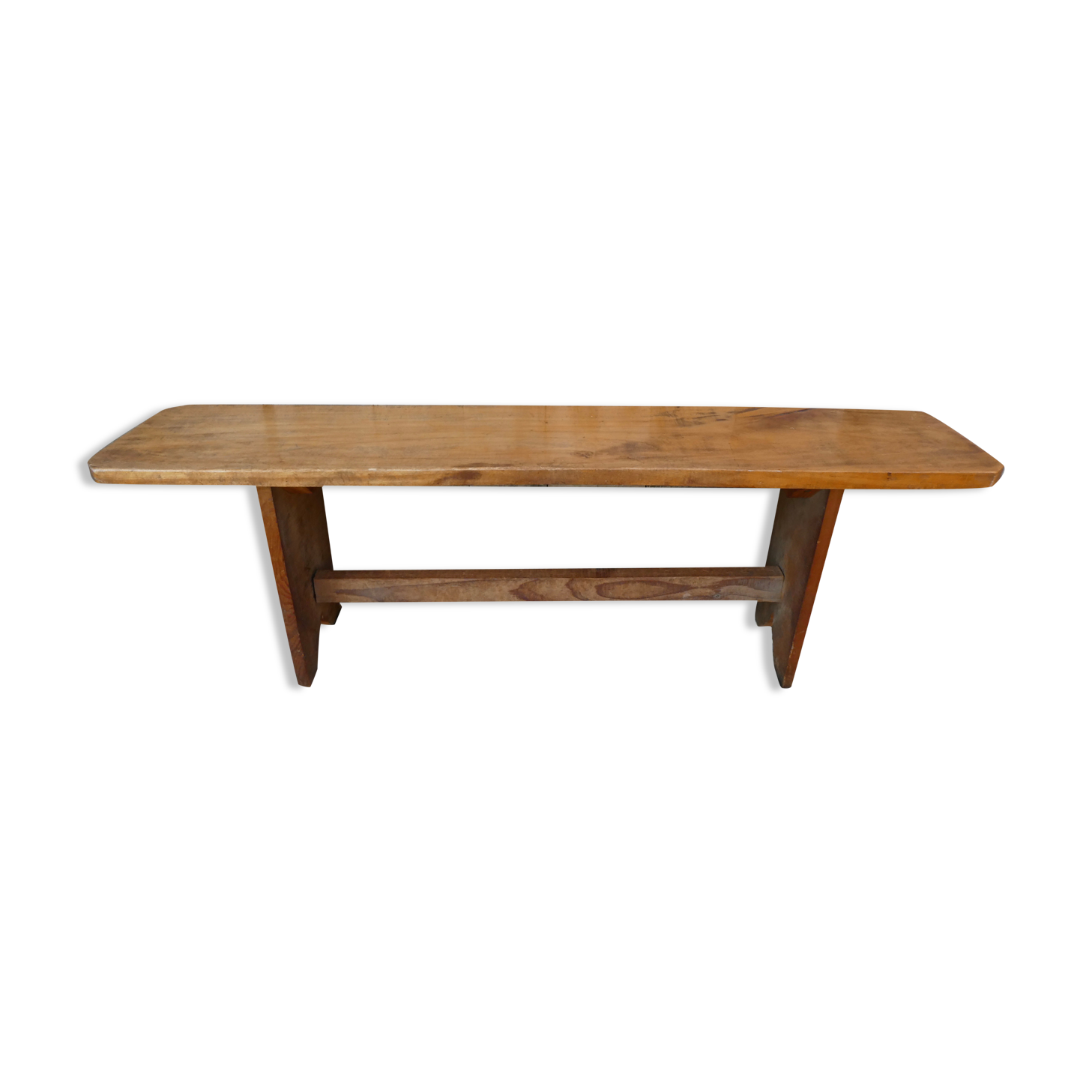 Wide solid wooden bench