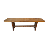 Wide solid wooden bench