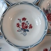 Set of 6 mismatched hollow plates Digoin Sarreguemines models Olga and Nina Rosa