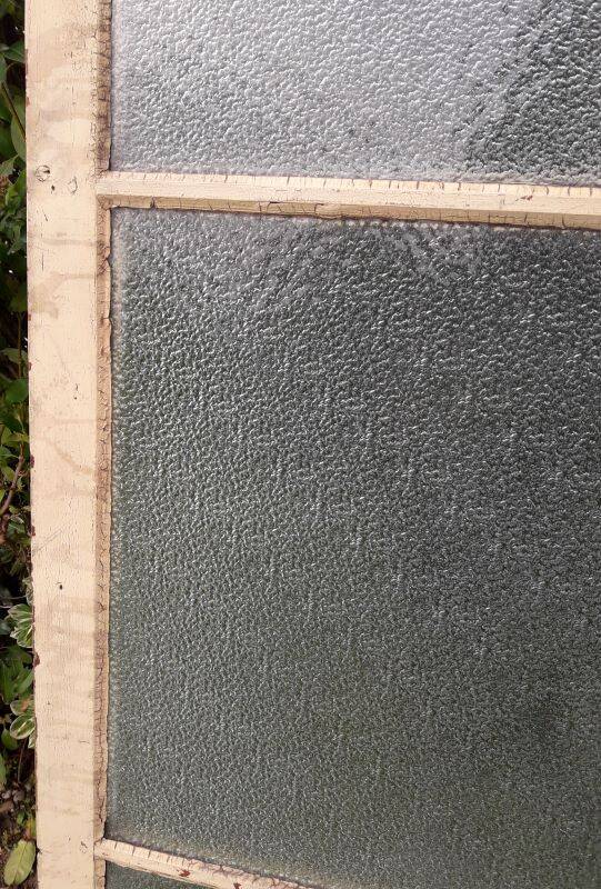 Pair of antique translucent glass sliding doors