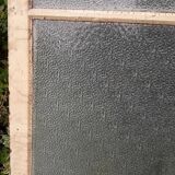Pair of antique translucent glass sliding doors