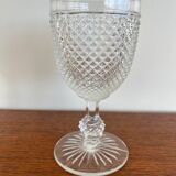 Two 19th-century moulded crystal glasses with diamond points.