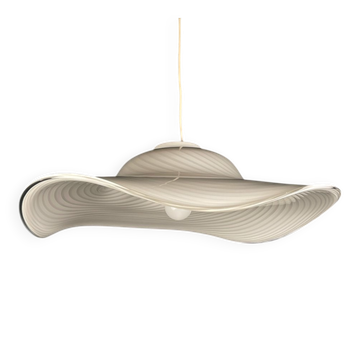 Swirling white Murano glass pendant, Italy, 1970s