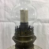 Crystal and bronze oil lamp