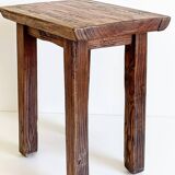 Spanish Baroque Oak Side Table or Stool, Wabi-Sabi Style, 18th C.