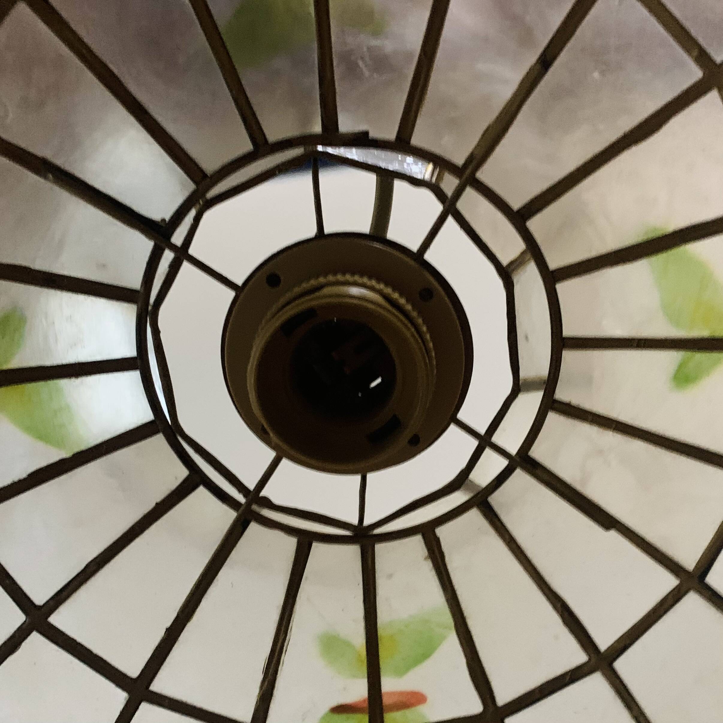 Vintage mother-of-pearl and brass pendant/chandelier