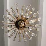 Chandlier with simplistic crystal glass elements