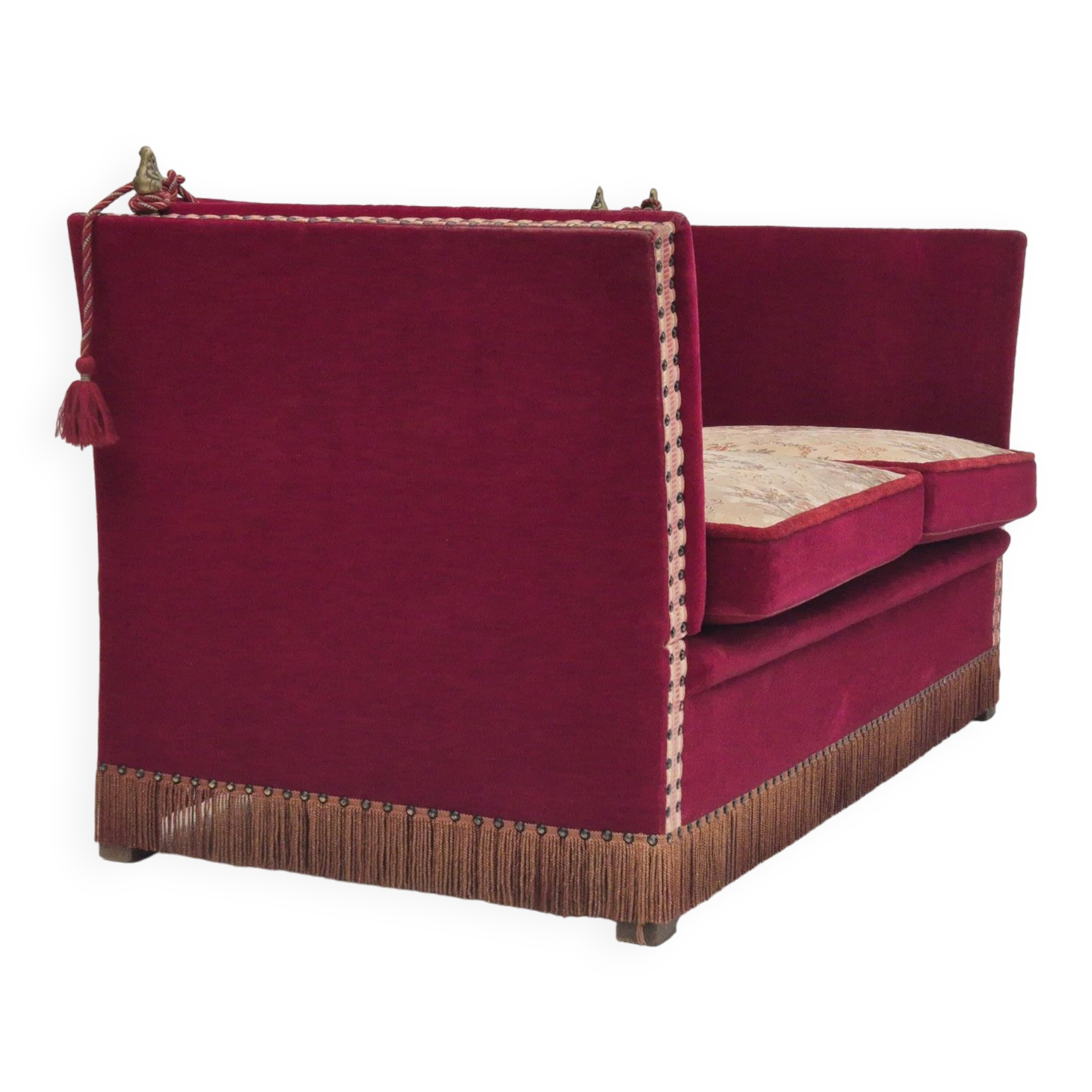 1960s, Danish velour 2 seater drop arm sofa, velour, original condition.