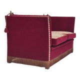 1960s, Danish velour 2 seater drop arm sofa, velour, original condition.