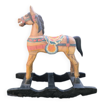 "Eastlake" wooden rocking horse
