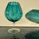 Turquoise blue vase in Empoli glass Made in Italy 1970