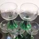 Six verres des années 1970 pieds torsadés vert style roemer Luminarc