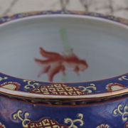 Hand-painted Chinese vase with gilded decorations, 1950