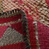 3x10 Red Pink Oriental Vintage Runner Rug, 95x317Cm