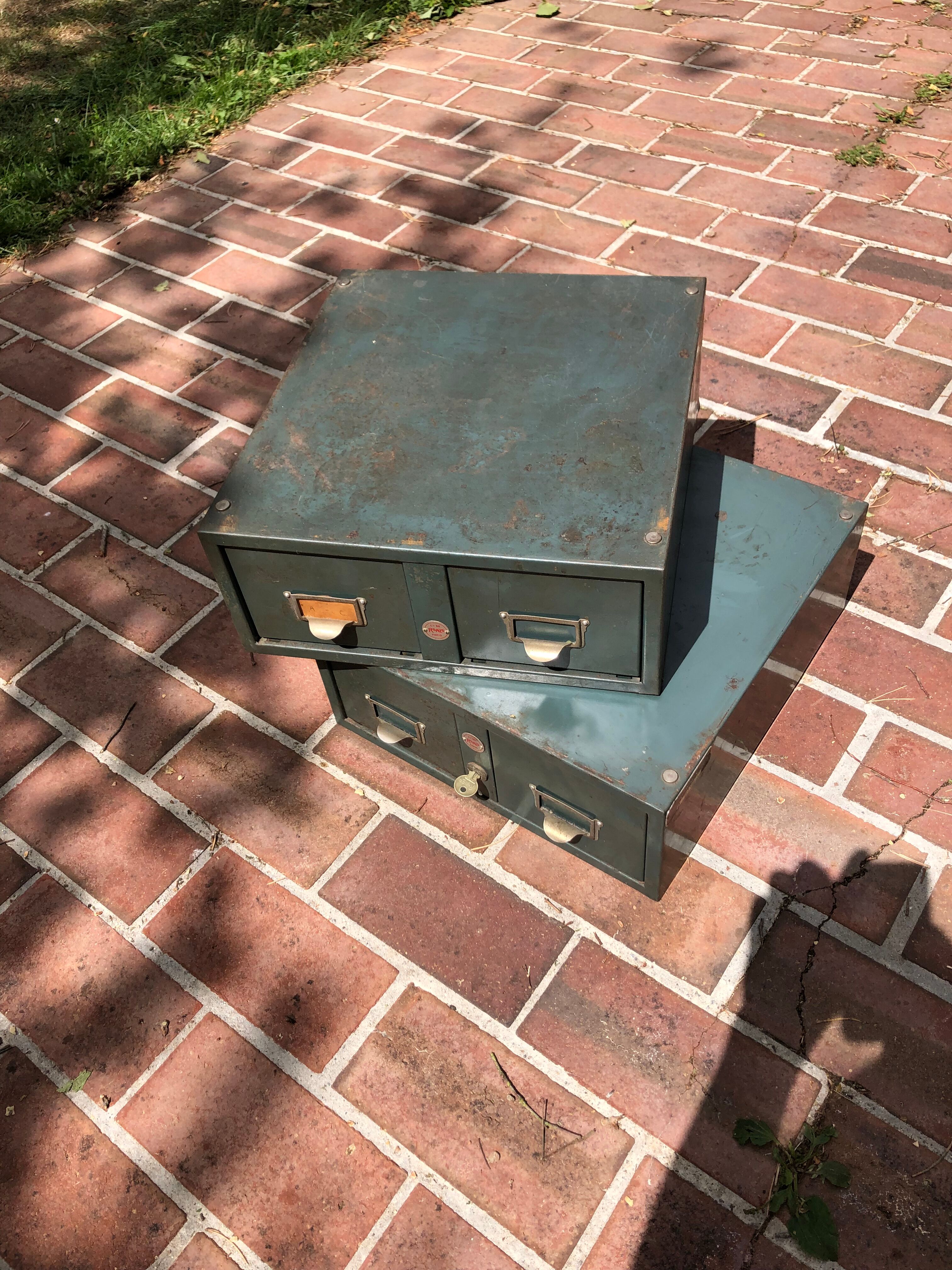 Metal boxes with drawers