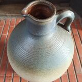 Vintage large pitcher vase in artisanal stoneware.