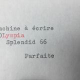 Machine á écrire olympia splendid 66